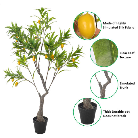 Artificial Mango Fruit Tree 180 cm(with black nursery pot)