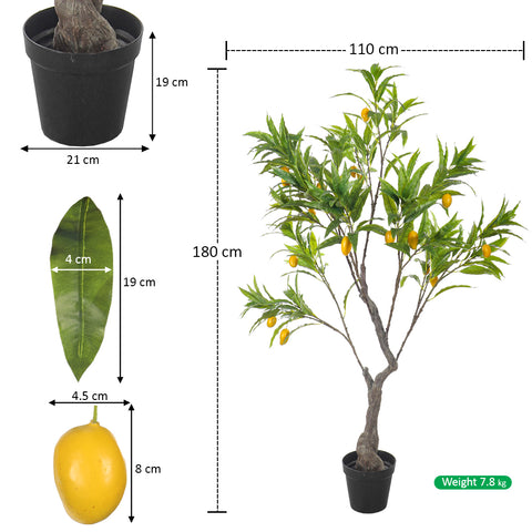 Artificial Mango Fruit Tree 180 cm(with black nursery pot)