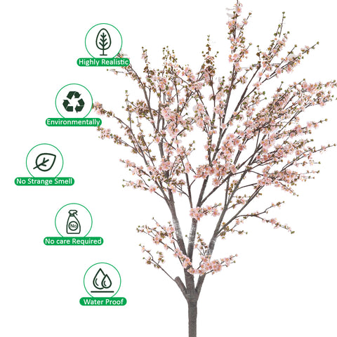 3D Flowers Artificial Cherry Blossom Tree in Black Pot