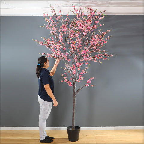 3D Flowers Artificial Cherry Blossom Tree in Black Pot