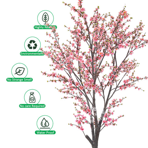 3D Flowers Artificial Cherry Blossom Tree in Black Pot