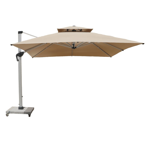 3.5m x 3.5m Outdoor Cantilever Square Umbrella with 120kg Marble Base
