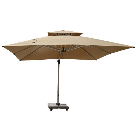3.5m x 3.5m Outdoor Cantilever Square Umbrella with 120kg Marble Base