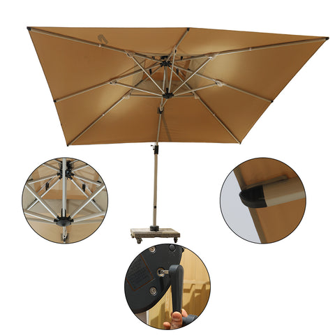 3.5m x 3.5m Outdoor Cantilever Square Umbrella with 120kg Marble Base
