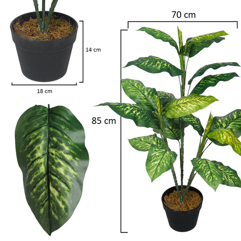 Fake dieffenbachia plant