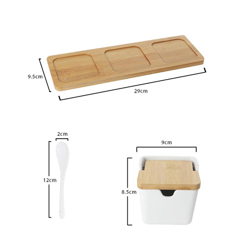 spice containers, wooden rack for clothes