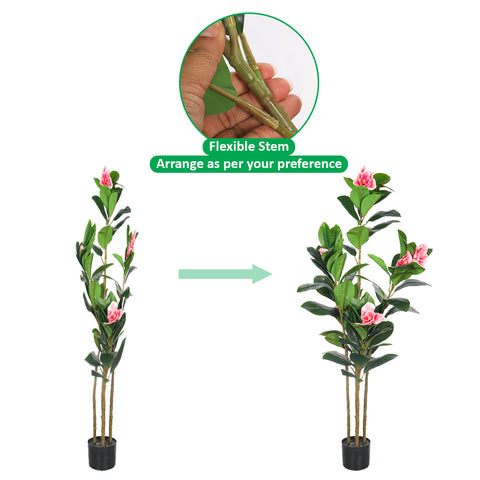 Artificial Magnolia Tree 160cm Tall(with black nursery pot)