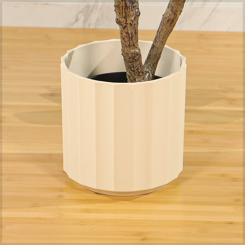 Cream Segmented Plant Pot for Modern Decor
