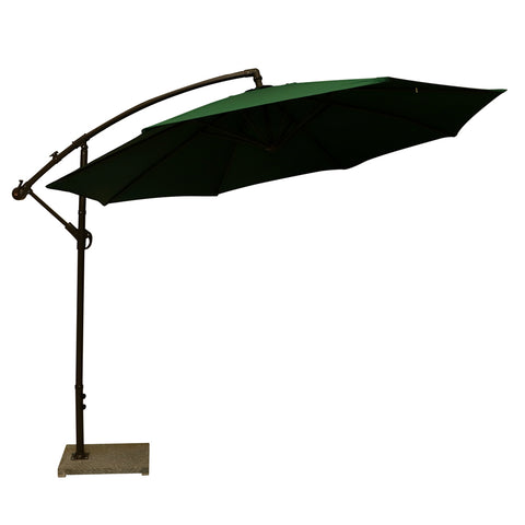 green cantilever hanging umbrella