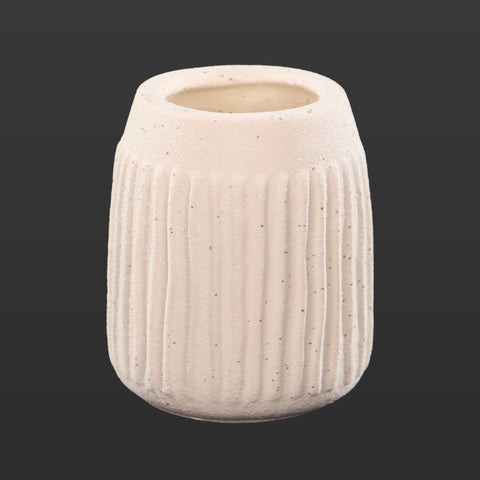 Small Ribbed Ceramic Vase