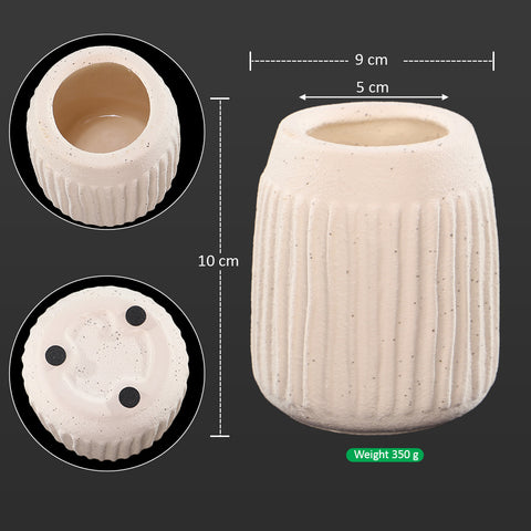 Small Ribbed Ceramic Vase