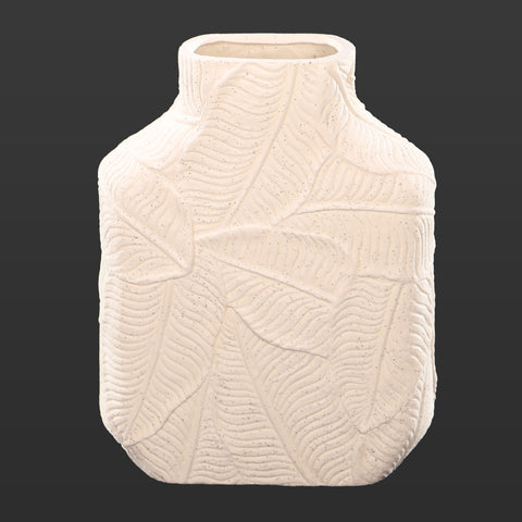 Elegant Leaf-Textured Decorative Vase