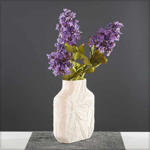 Elegant Leaf-Textured Decorative Vase