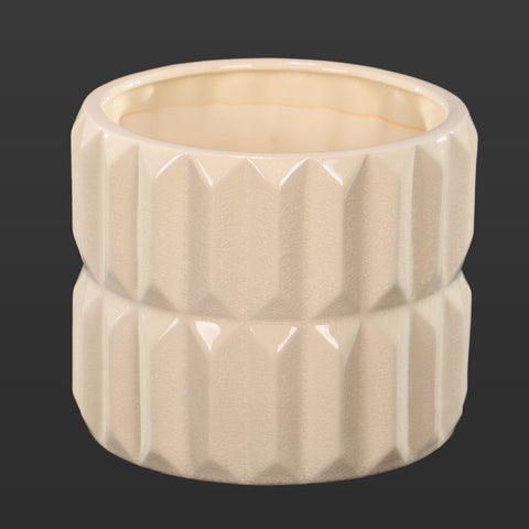 Geometric Textured Ceramic Vase