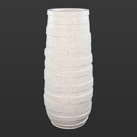 White Ribbed Tall Planter