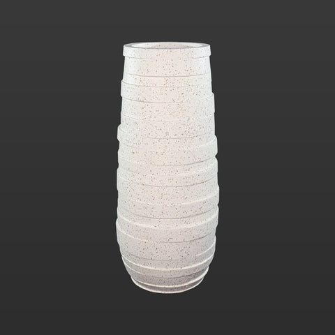 White Ribbed Tall Planter
