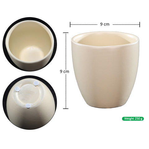 Cream Small Round Ceramic Vase