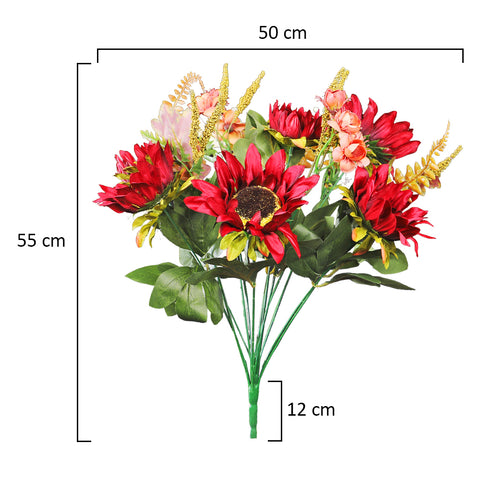 artificial sunflower with decor pieces