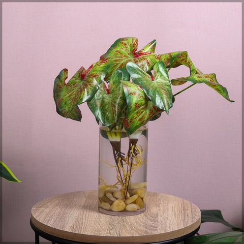 Single Bunch Artificial Caladium Bush(without vase)