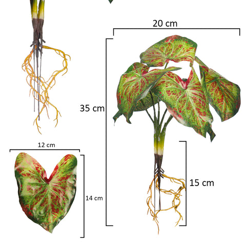 Single Bunch Artificial Caladium Bush(without vase)