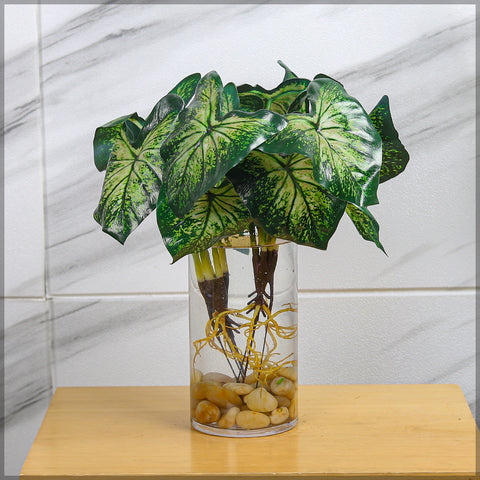 Single Bunch Artificial Caladium Bush(without vase)