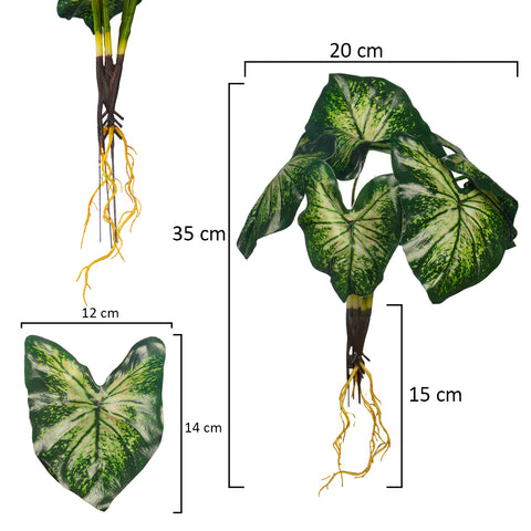 Single Bunch Artificial Caladium Bush(without vase)