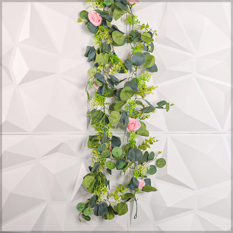 Realistic Eucalyptus Garland Rose