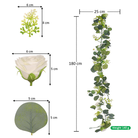 Rose Eucalyptus Faux Garland
