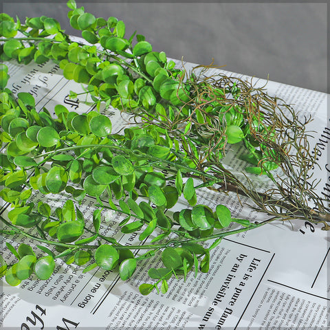 Hanging artificial leaves