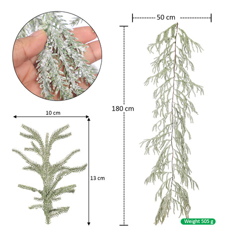 1Piece Frosted Pine Garland 180cm Long