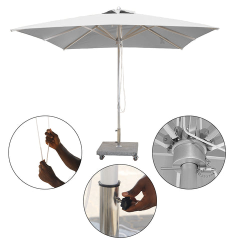Square Umbrella with 100kg Marble Base