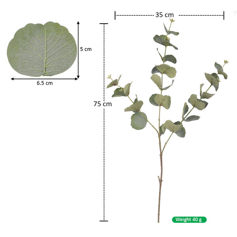 Artificial Eucalyptus Leaf Stem 75 cm Tall