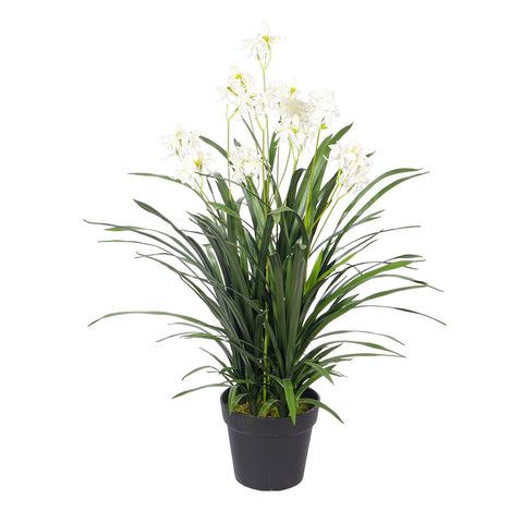 Artificial Allium Grass Plant With Fake Flower(with black nursery pot)