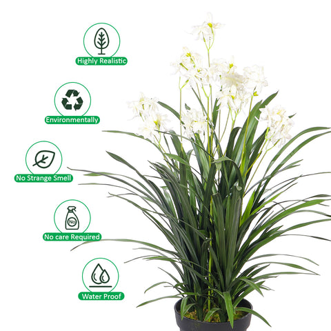 Artificial Allium Grass Plant With Fake Flower