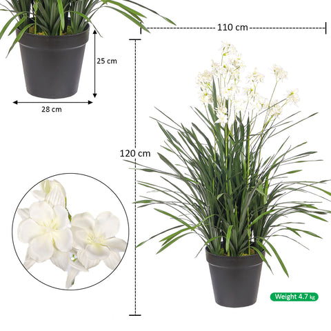 Artificial Allium Grass Plant With Fake Flower
