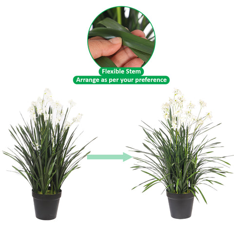 Artificial Allium Grass Plant With Fake Flower