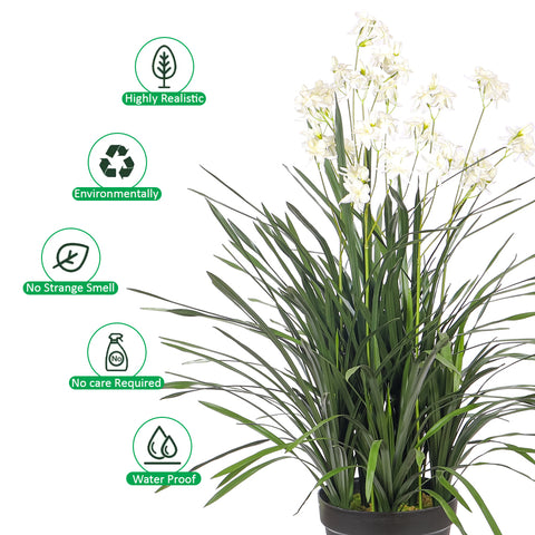 Artificial Allium Grass Plant With Fake Flower