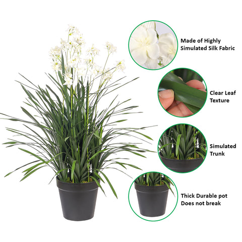 Artificial Allium Grass Plant With Fake Flower