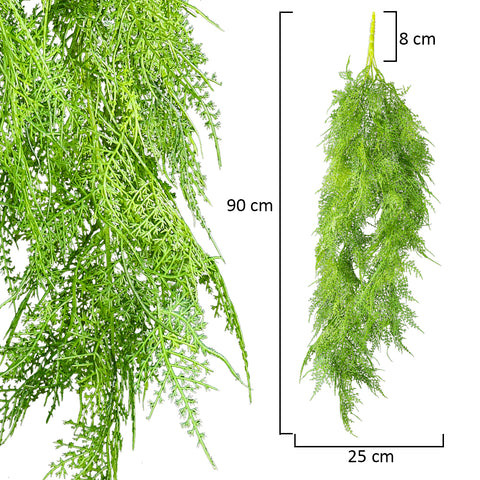 Faux hanging asparagus plant