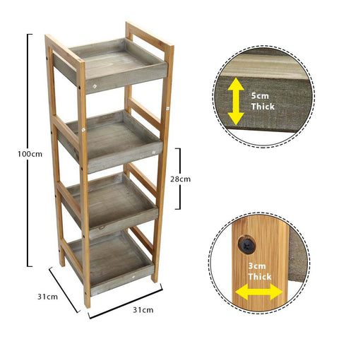 Natural wood wall shelf
