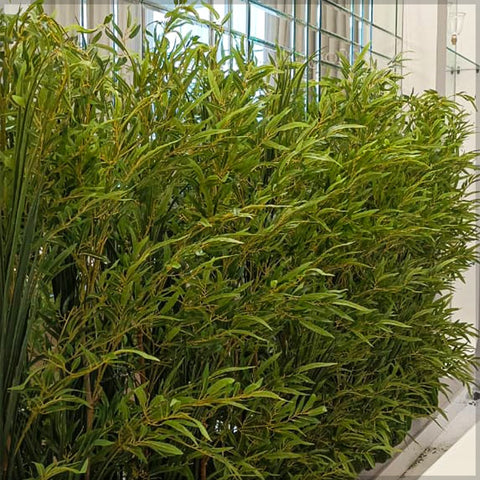 fake bamboo wall installation