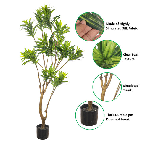 Artificial Potted Dracaena Reflexa(with black nursery pot)