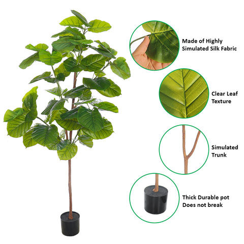 Artificial Ficus Umbrella Plant(with black nursery pot)