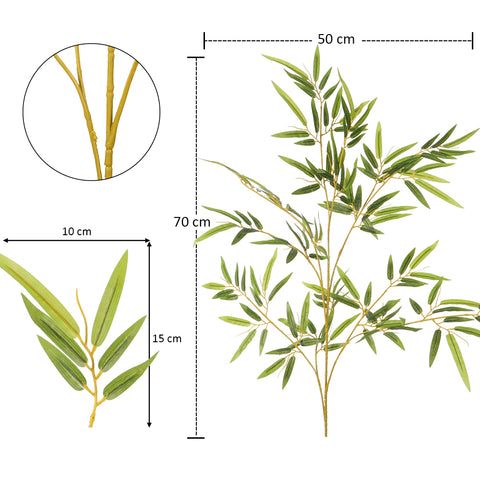 Artificial bamboo leaves indoor