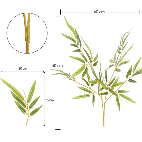 Faux bamboo leaves green