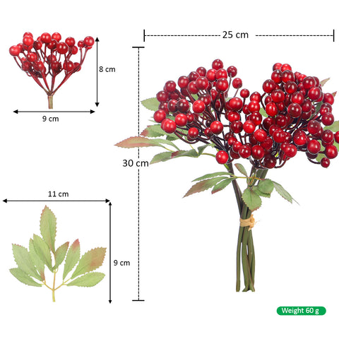 Artificial Berry Balls in Single Bunch(without vase)