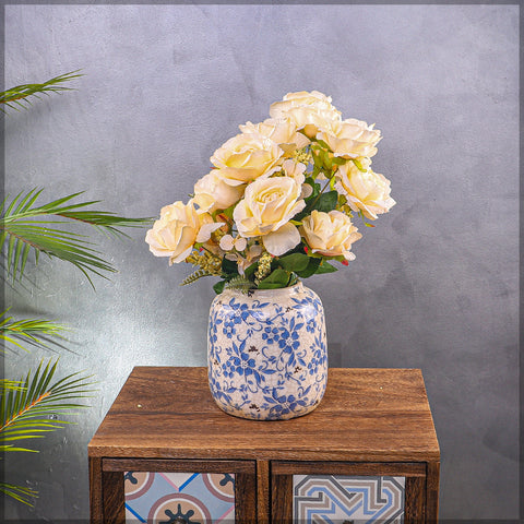 floral design vintage ceramic vase
