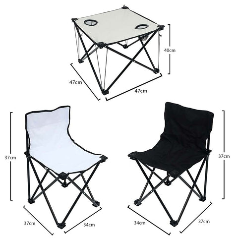 fold up table and chairs