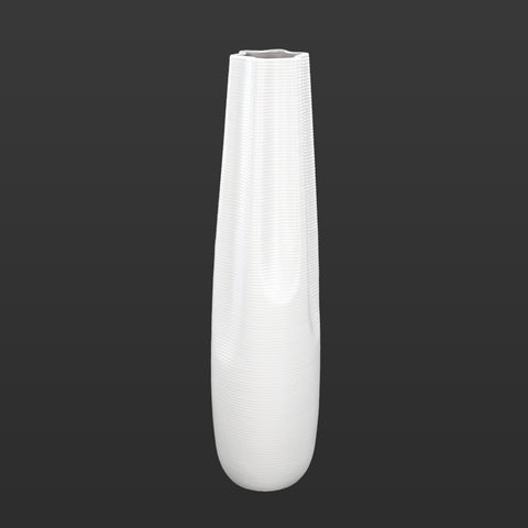 White vase with stripe texture