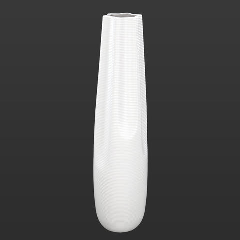 White ceramic stripe vase